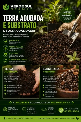 Terra adubada e substrato