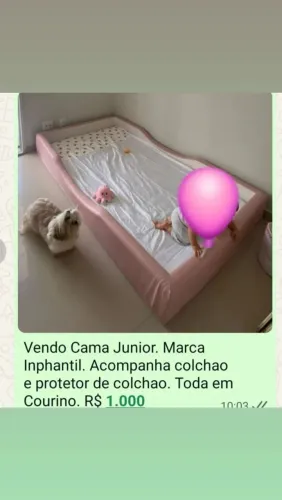 Cama montessoriana rosa corino Inphanti