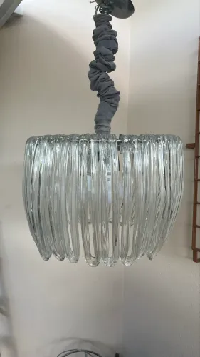 Lustre Pendente Dominici J Vintage / La Lampe - Vidro e Cromo".