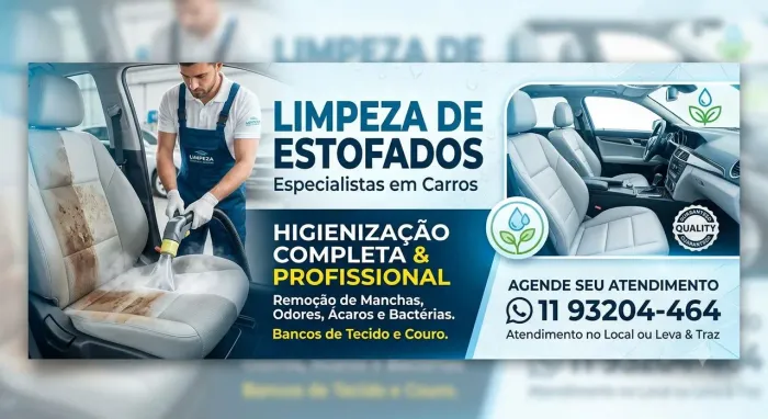 Limpeza de estofados veicular