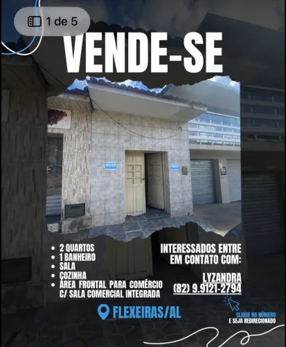 Vende-se casa no centro de Flexeiras/AL