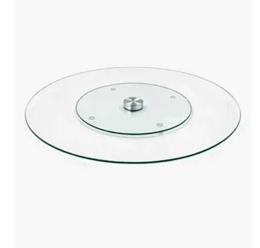 Centro de Mesa Bailarina Giratório 45cm Vidro Temperado Mesa de Jantar e Sala