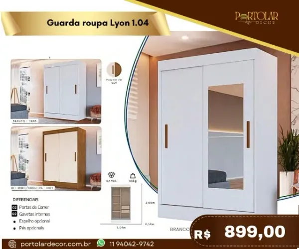 Guarda roupa Lyon a pronta entrega