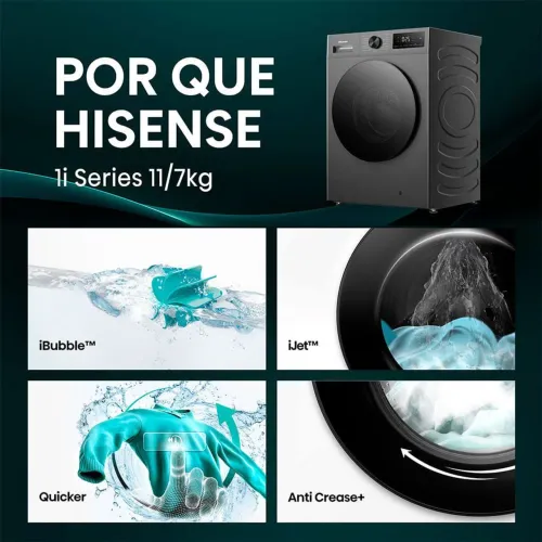 LANÇAMENTO Lava e Seca Hisense 11kg Nova Nota fiscal Motor Inverter WD1i11 220V