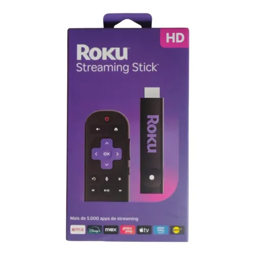 Roku Streaming Stick HD - Transforme sua TV em Smart com Comando de Voz!