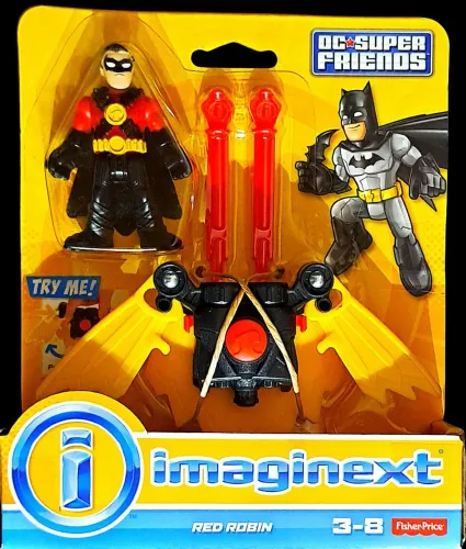Imaginext Robin Red com Asas Retrateis e lançador duplo novo na embalagem original