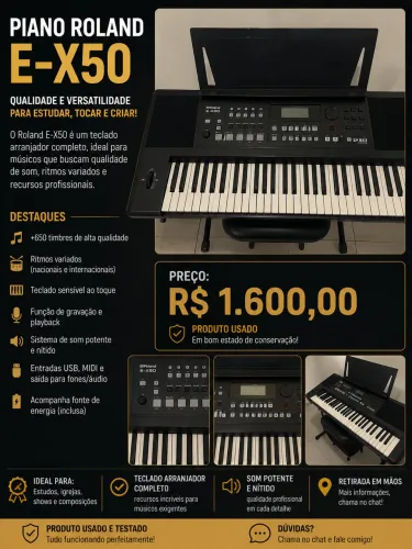 PIANO E-X50 EM ESTADO DE NOVO!