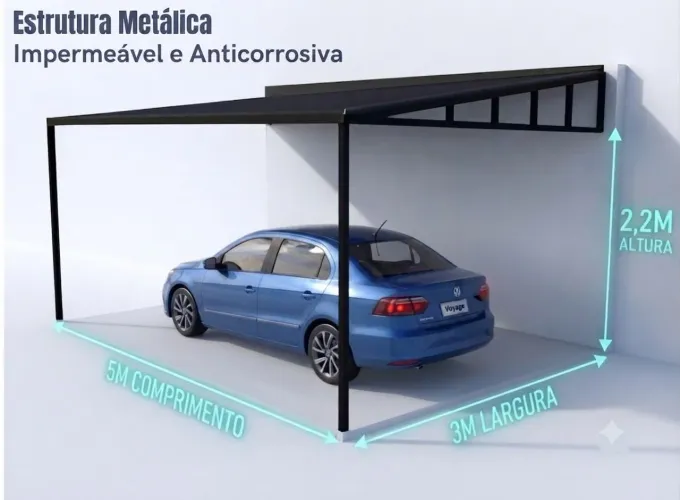 Estrutura metálica toldo 4x3m