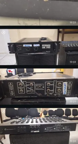 KIT de Som Profissional (4 Caixas, 1 Amplificador e 1 Mesa)