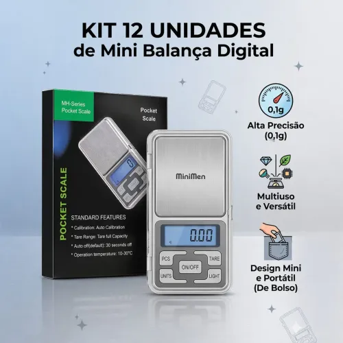 Mini Balança Digital de Bolso 0,01g até 500g