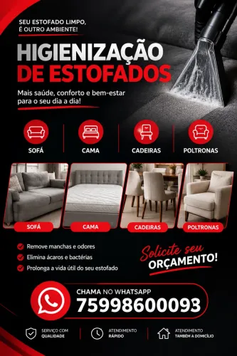 FAÇO HIGIENIZAÇÃO DE ESTOFADOS