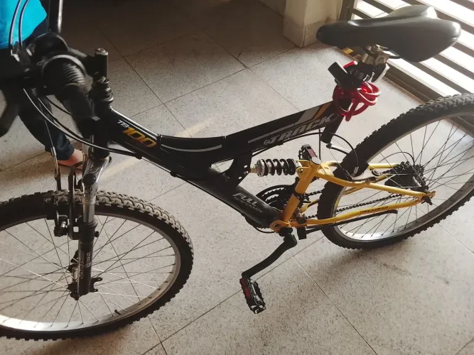 ? BIKE TRACK TB100 FULL SUSPENSION - PRONTA PARA PEDALAR! ?
