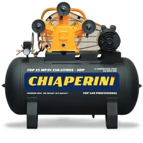 Compressor novo marca: Chiaperini 15 pés - 150 litros - 140lbrs - monofásico