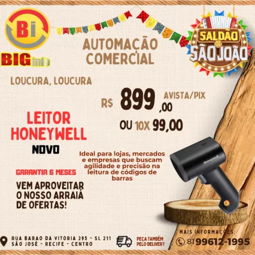 Leitor De Código De Barras Honeywell Hh492 Cor Preto Tipo De Conector Do Cabo Usb 5 V/12v
