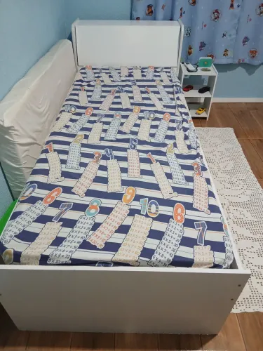 Cama bau solteiro com colchao