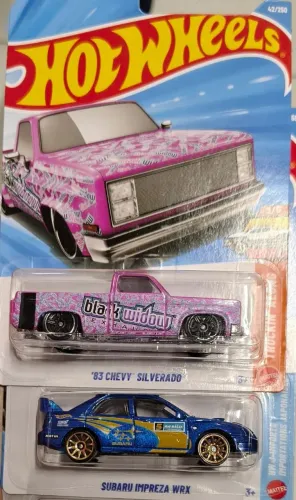 Hot Wheels Subaru WRX e Silverado Black Widow 
