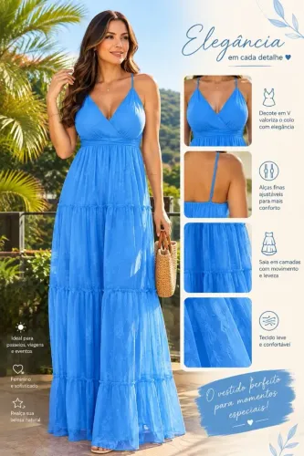 Vestido de Festa Feminino Novo