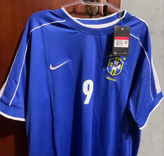 Camisa azul seleção brasileira 98