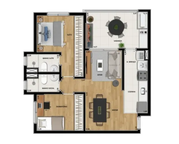 Apartamento para Venda em Presidente Prudente, Jardim Alto da Boa Vista, 2 dormitórios, 1