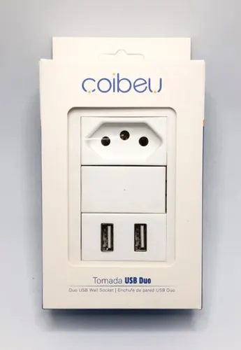 Espelho Interruptor e Tomada Com 2 Entradas Usb 1.0A Novo Na Embalagem
