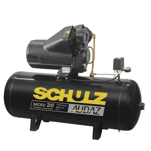 Compressor de ar Schulz Audaz de Pistão MCSV 20/200 trifásica 200L 5hp 220V/380