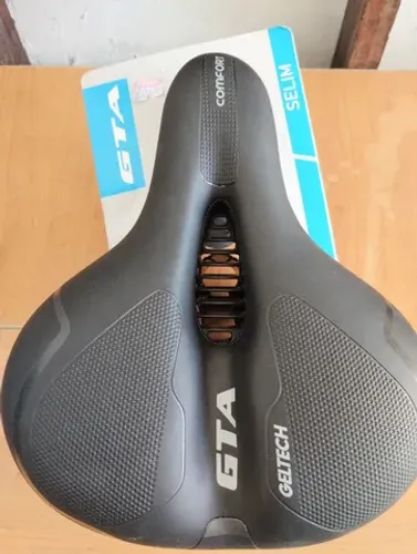 Banco Selim De Gel Anatômico 2 Molas Largo Fita Refletiva Segurança