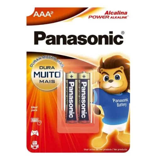 Cartelas Pilha Alcalina AAA C/ 2 Cada Panasonic Palito