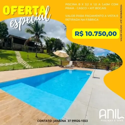 JA - Piscina de fibra - 8 metros nova