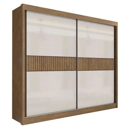Roupeiro 2 Portas Cancun Ripado 100% MDF Ypê rf54