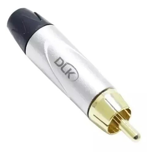 Plug Rca Linha Macho Preto 6mm Dlk novo embalagem c/ 2 unidades