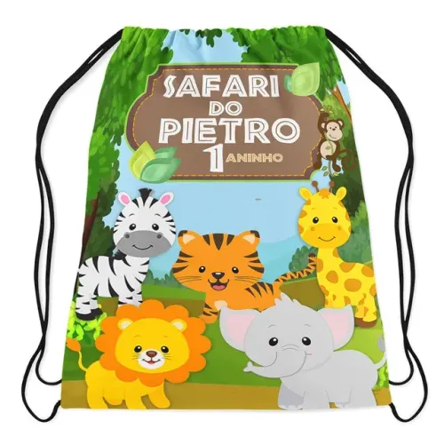 Sacochilas personalizada para lembrancinha de aniversário