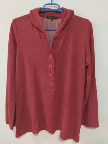 Blusa de Moletom Feminina Casual Street Vermelha com Capuz