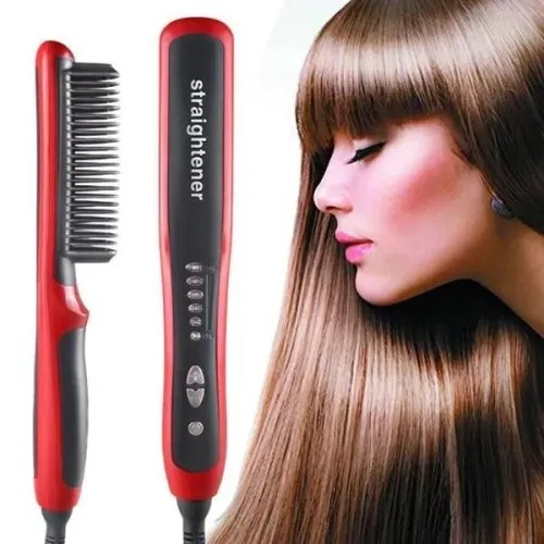Escova De Cabelo Cerâmica Com Visor Led Straightener