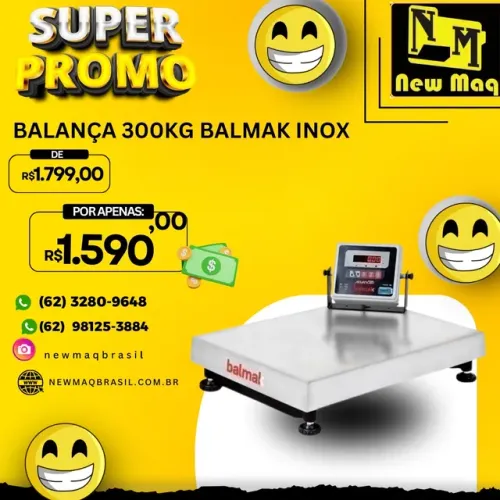 Balança Plataforma Balmak Bk-300i1b Em Aço Inox Com Bateria balmak