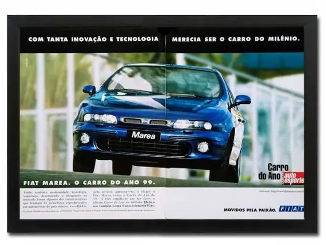 Fiat Marea - Quadro decorativo com propaganda original de revista
