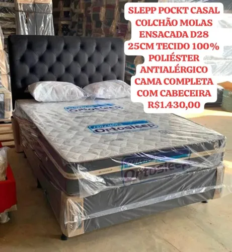 Cama Box Casal Ortosleep com Colchão Molas Ensacadas