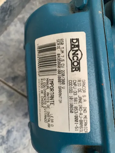 Bomba centrífuga 7,5 cv Dancor Sem uso