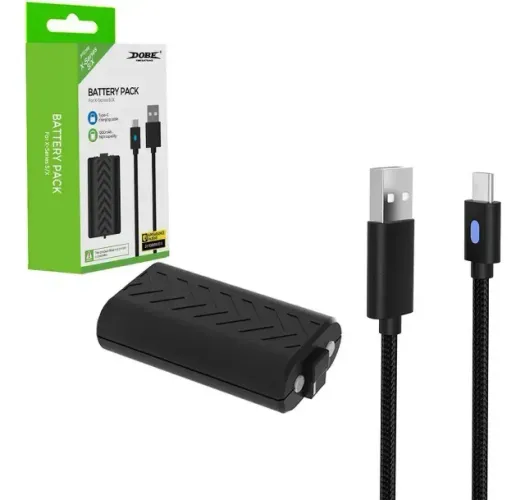 Bateria Recarregavel Preto + Cabo Usb C Xbox Series S/x
