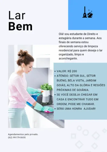 Organização e Limpeza Residencial- Sábado 
