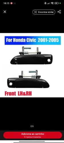 Maçaneta porta Civic G7 2001/05 novas na caixa top