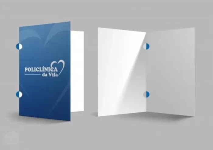 Pastas personalizadas com vinco, com orelha ou com bolso para documentos com logomarca