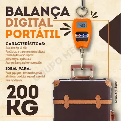 Balança Gancho Digital 200Kg