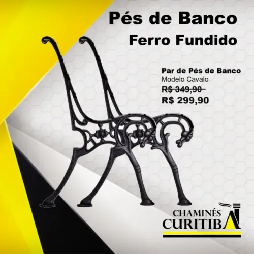 Par de Pés de Banco jardim ferro fundido 