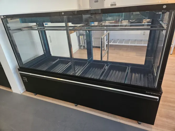 expositor de carnes para açougue com vidro aquecido novo