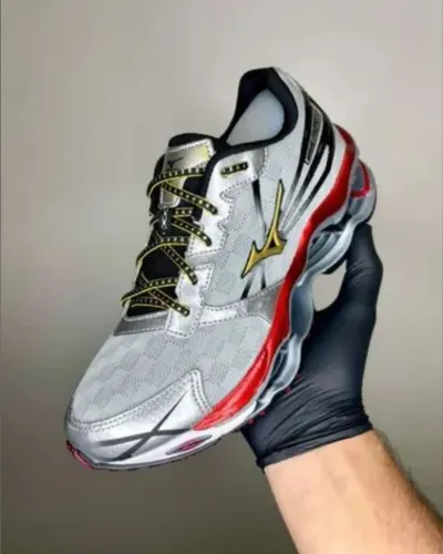 Tênis Mizuno Wave Prophecy 2- Prata e Vermelho