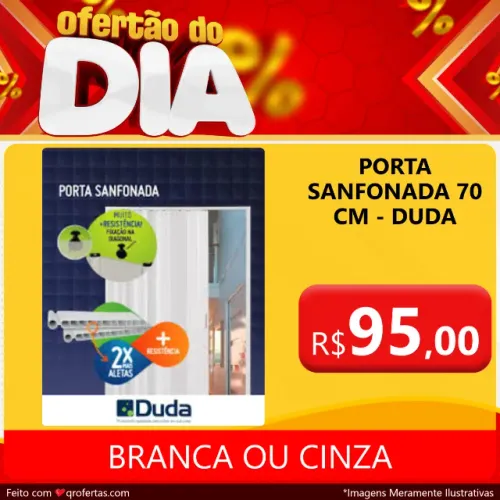 PORTA SANFONADA 210 X 72 CM - BRANCA OU CINZA