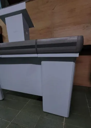 Checkout Innal de Supermercado sem Gaveta e sem Suporte de Monitor - Branco Perfil Cinza