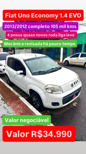 Fiat Uno Evo 1.4 2013/2012 - Completo, com apenas 105.000 km rodados