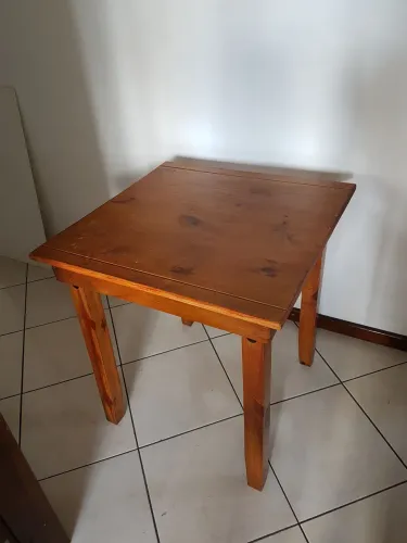 Mesa madeira rústica 70x70x75 altura