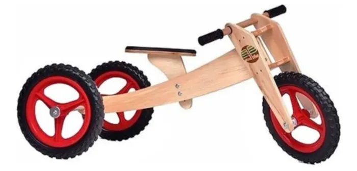 Bicicleta de madeira infantil